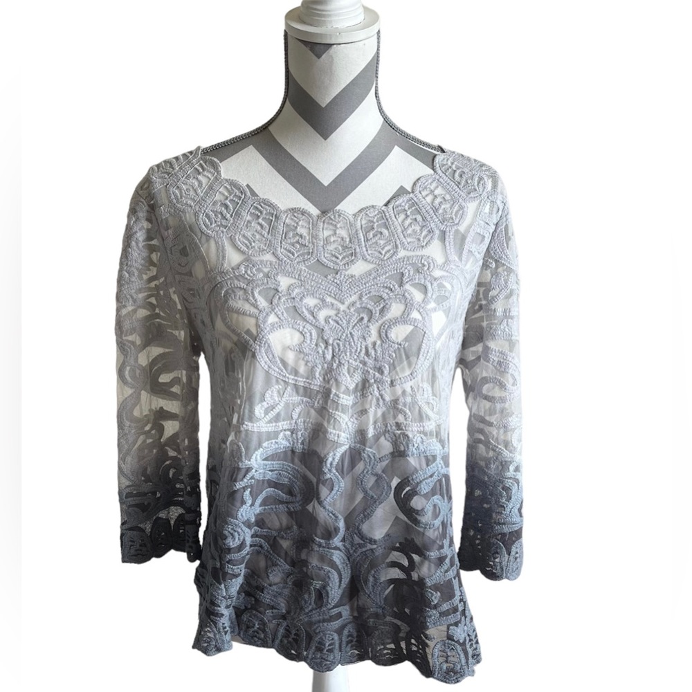 Meadow Rue ombré blue long sleeve top